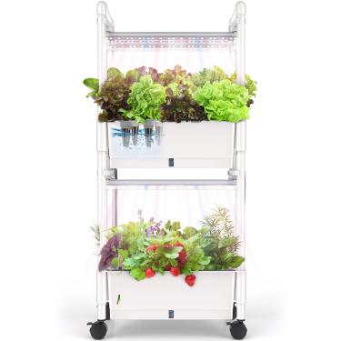 Imagem de Sistema de cultivo hidropônico, AOONEG 28Pods jardim de ervas interno com luz de cultivo LED, kit de sistema de cultivo hidropônico com temporizador automático, sistema de bomba, altura ajustável (sem