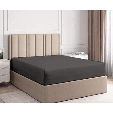 Imagem de BEDICIA 1 lençol curto com elástico de cetim King do Alasca – 35,5 cm de profundidade – 203 x 273 cm – lençol de baixo de algodão egípcio 1000 fios, fácil de cuidar, resistente ao encolhimento e