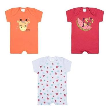 Imagem de Kit Macacão Baby Chá Revelação Toque Macio 3 Itens - Facina Kids, À su