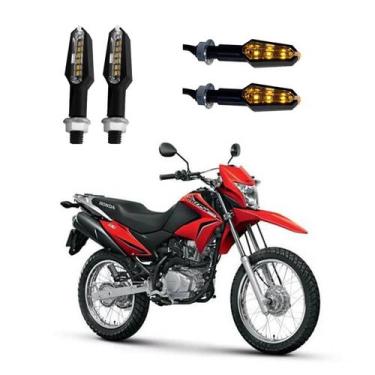 Imagem de KIT 4 Luz Seta Esportiva Pisca de Led Modelo P29 Para Moto Honda NXR 1