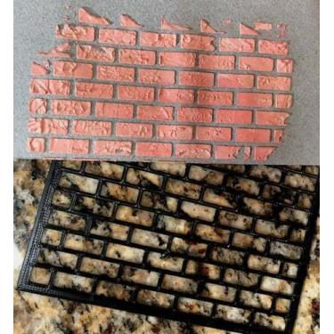 Imagem de Stencil Parede Tijolinho Pintura e Confeitaria 14cm x 14cm - Embody 3d