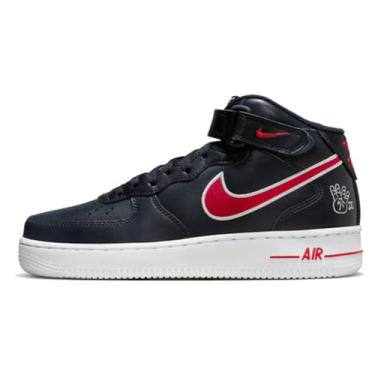 Imagem de Nike Tênis feminino Air Force 1 '07 Mid (FJ0728-400, obsidiana/branco/cinza lobo/vermelho universitário), Obsidiana/branco/cinza lobo/vermelho universitário, 35