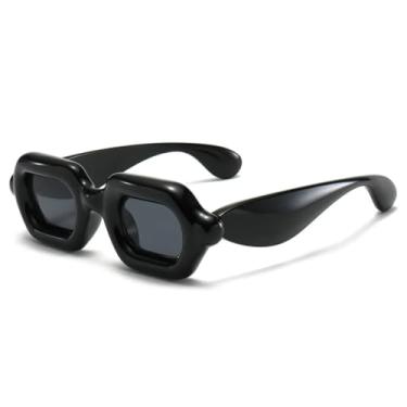 Imagem de VFDHN Óculos de sol retrô fashion punk festa feminino masculino vintage uv400 para áreas externas (preto)