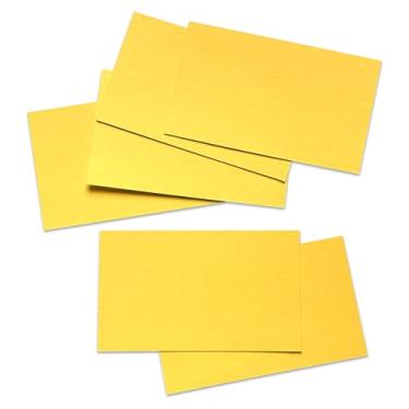 Imagem de ITZAMNA Mini cartolina de 8,9 x 5 cm, 230 g/m², para artesanato, scrapbook, etiquetas, desenho, cartões de notas, pacote com 100 amarelos brilhantes