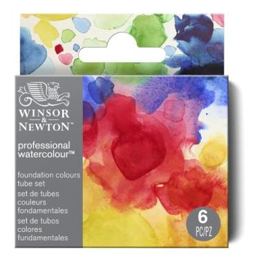 Imagem de Winsor & Newton 190833 Conjunto de tinta aquarela profissional - 6 cores (5 ml) incluindo amarelo Winsor, carmesim Alizarine, Ultramarino, Verde Hooker, Siena Natural, Cinza Paynes - Profissional