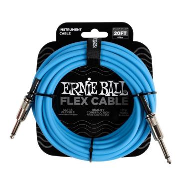 Imagem de Cabo Ernie Ball Flex P10 Reto 20Ft 6,10M Azul