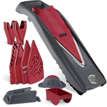Imagem de Börner Reston Lloyd Mandoline Slicer Vital (conjunto profissional) • Cortador em V com 10 estilos de corte e suporte seguro para alimentos • Fatiador de cozinha ajustável e função de molho