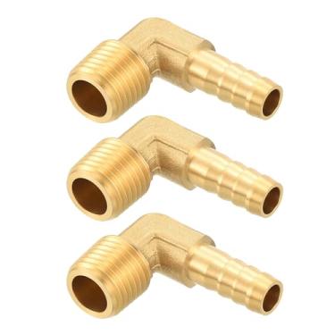 Imagem de Kozelo Pacote com 3 acessórios de mangueira de latão Farpa de mangueira de 3/20.3 cm para conexões macho NPT de 1/10.2 cm para máquinas domésticas, banheiras de massagem e sistemas de irrigação