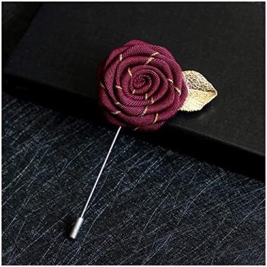 Imagem de Terno rosa broche masculino e feminino artesanal flor tecido broche colar bolso decorativo pino caixa de presente/500