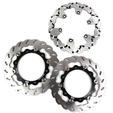 Imagem de Arashi Discos de freio dianteiros traseiros rotores para Yamaha XP T-max 500 2008-2011 ABS, acessórios de substituição de motocicleta preto