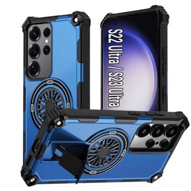 Imagem de ZOEII Capa S23 Ultra para Samsung 22 Ultra com suporte, [compatível com MagSafe] Capa de proteção à prova de quedas de grau militar, para Galaxy S22 Ultra/S23Ultra, 6,8 polegadas, azul
