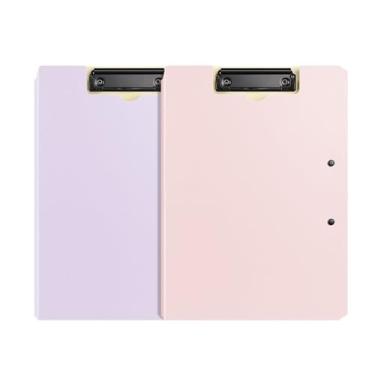 Imagem de Pastas 2 peças de pasta prancheta com capa dobrável, resistente clipe duplo, organizador arquivo contrato, fichário, material escritório(Multi-colored)
