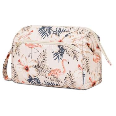 Imagem de Bolsa de maquiagem Narwey Wide-open Travel Cosmetic Organizer Bege