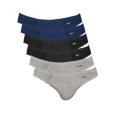 Imagem de Kit 6 Cuecas Zorba Slip Algodão 791 Preto/Marinho/Mescla - G, Preto, M