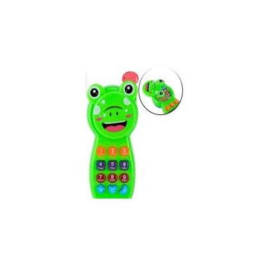 Imagem de Celular Infantil Musical Sapinho, Brinquedo Educativo com Luzes e Sons Diversão Verde