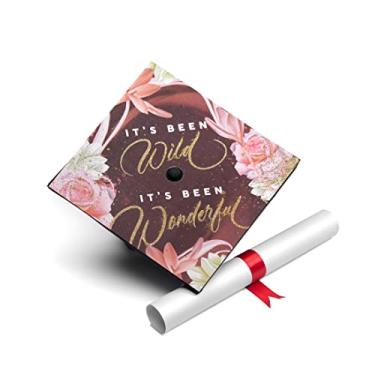 Imagem de Once Upon A Time Touca de formatura com flores, enfeites de boné de graduação, topo de boné de graduação classe de 2024, It's Been Wild It's Been Wonderful, tamanho �nico