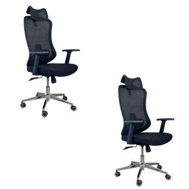 Imagem de Kit 2 Cadeiras De Escritório Presidente Ergonômica Oficial Corporativa Boss Apoio Nuca