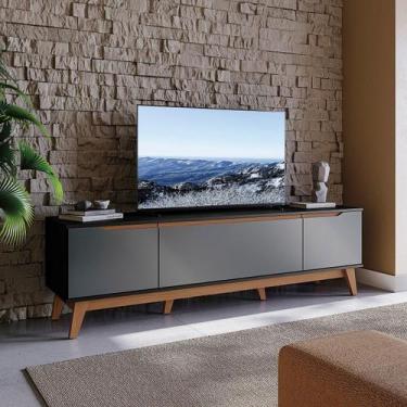 Imagem de Rack Kappesberg 3 Portas Preto Fosco/Chumbo 180cm