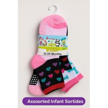 Imagem de Kit 3 Pares de Meia Infântil Sortidas Idade 12 a 24 Meses - Abelhonaut