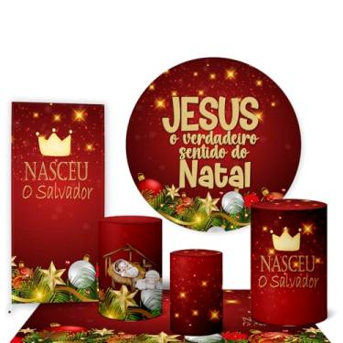 Imagem de Trio Capas Cilindro + Painel Redondo + Lateral e Tapete Natal (K3NAT0059)