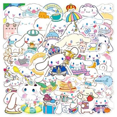 Imagem de Adesivo Cinnamoroll fofo 50 peças para crianças, Kawaii Sanrio Cartoon impermeável decalque de vinil para meninas adolescentes garrafa de água skate notebook telefone guitarra bicicleta