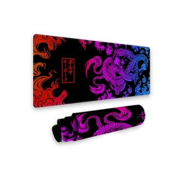 Imagem de Mouse Pad Gamer Profissional Antiderrapante Games 90x40cm Dragão C