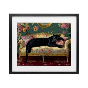 Imagem de Stupell Industries Impressão emoldurada Opulent Interior Panther Black Under Glass, design por Annabelle Hall, 33 x 40 cm