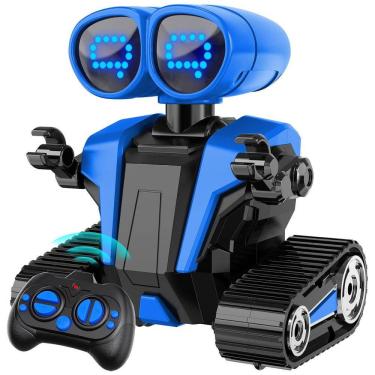 Imagem de Robô com Demonstração Automática para Crianças, Controle Remoto, Robô Recarregável com Olhos LED, Robô Inteligente Azul para
