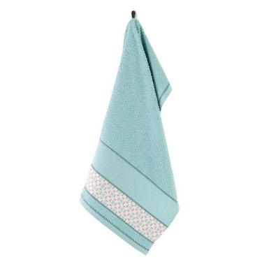 Imagem de Pano de Copa Felpudo Jacquard para Bordar - 45x70cm - Xadrez Azul - Dö