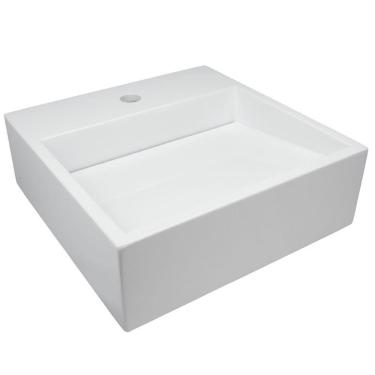 Imagem de Cuba De Apoio Banheiro Jade Pedra 40x40cm Branco Standard