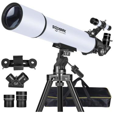 Imagem de Telescópio Refrator Profissional 80mm: Para Adultos e Iniciantes. Abertura de 80mm e Distância Focal de 900mm. Compacto e Portátil