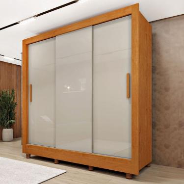 Imagem de Guarda-Roupa Casal Vitória 3 Portas 4 Gavetas Flex Cinamomo/Off White - Tcil Móveis