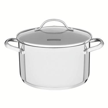 Imagem de Caçarola Funda Tramontina Una em Aço Inox com Fundo Triplo e Tampa de Vidro 16 cm 1,8 L...