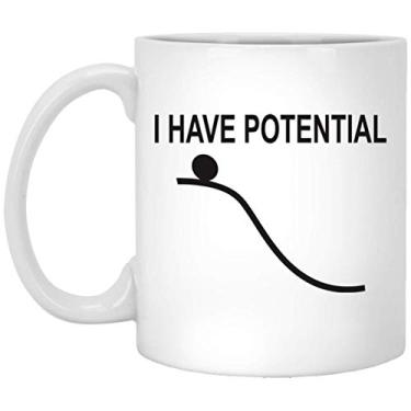 Imagem de Caneca de Engenheiro – I Have Potential – Caneca de Física Mecânica – Presentes de Professores de Física – Canecas de Café Engraçadas de Engenharia para Halloween – Feriado – Decoração de Festa de Natal, Branco, 11oz, 1
