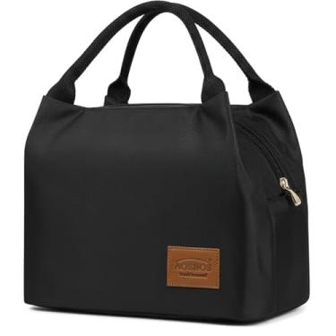 Imagem de Lancheiras Aosbos para mulheres, lancheira isolada, sacola de comida, caixa térmica, adulto masculino, Casual, Preto, 8.5L, 1