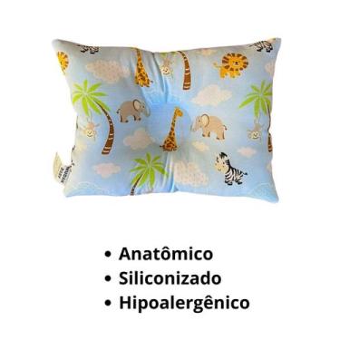 Imagem de Travesseiro Anatômico Bebê para Berço e Carrinho Safari 27x37cm - Muda