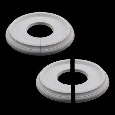 Imagem de Savagrow 2 peças de luminária de teto branca clássica medalhão de teto dividido para luminárias e ventiladores de teto, OD 25 cm