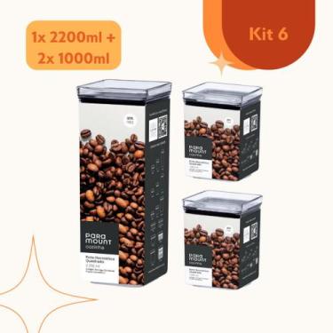 Imagem de Conjunto Potes Organizadores Herméticos Empilháveis Acrílico Armazenam