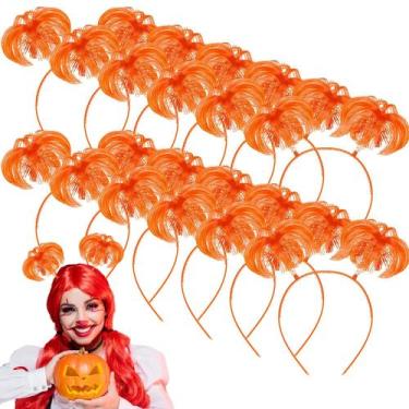 Imagem de Bandana Jexine, 12 peças de rabo de cavalo laranja de Halloween, 10 x 