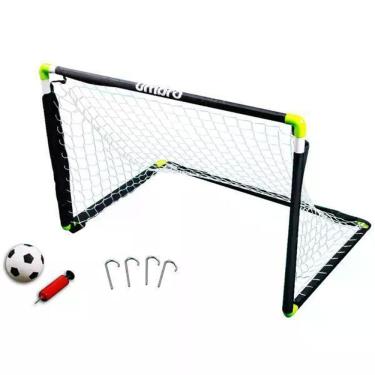 Imagem de Mini Trave Futebol Umbro Pvc Com Bola E Estacas - 90X59Cm