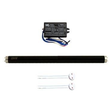 Imagem de Kit Lâmpada 15W Luz Negra Blb 45Cm+ Inversor 12V+ Soquete T8