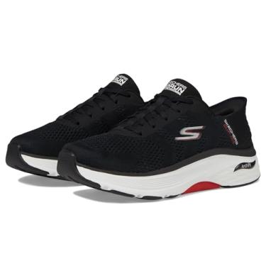 Imagem de Skechers Tênis masculino Hands Free Slip-ins: Go Run Max Amortecimento Arch Fit-Game, Preto/vermelho, 7.5 Wide