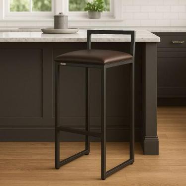 Imagem de Banqueta Alta Cozinha Balcão Bancada Piscina - Loja Béle, Marrom