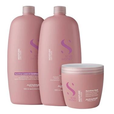 Imagem de Kit Alfaparf Semi Di Lino Moisture - Shampoo 1L + Leave in Condicionad