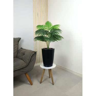 Imagem de Palmeira Planta Artificial Com Vaso Liso Polietileno Casa - PlantaImpo
