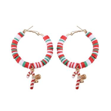 Imagem de Brincos de Natal para mulheres, meias de floco de neve, chapéu, brincos pendurados, roupas de Natal, acessórios de bijuteria, 2inch, Liga de aço, Sem pedra preciosa