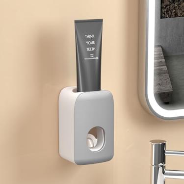 Imagem de Prateleiras suspensas Dispensador de pasta de dente, acessórios de banheiro sem perfuração de parede para casa