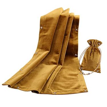 Imagem de BLESSUME Toalha de mesa de tarô de altar com bolsa de tarô Adivinhação Wicca veludo (dourado 5)
