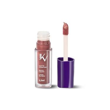 Imagem de KV MAKEUP Batom Líquido Matte Comfort, Nude Elegance, Longa Duração, 5,5ml