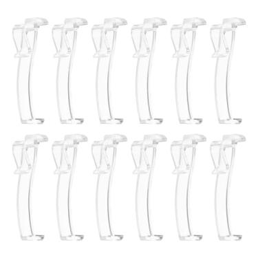 Imagem de 12 peças de clipes de sanefa transparente de 5 cm, suporte de retentor de sanefa oculta para persianas horizontais de madeira ou madeira sintética, estilo 10